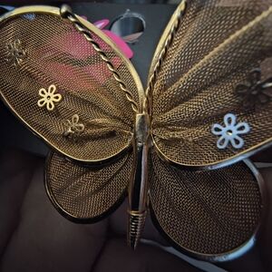 Gold Butterfly Statement Pin Brooch